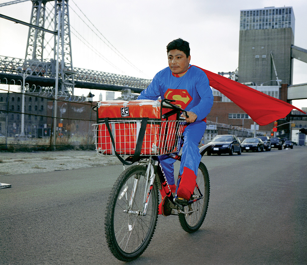 Dulce Pinzón, Superman from The Real Story of the Superheroes series, 2005-10, photograph, 16” H x 20” W