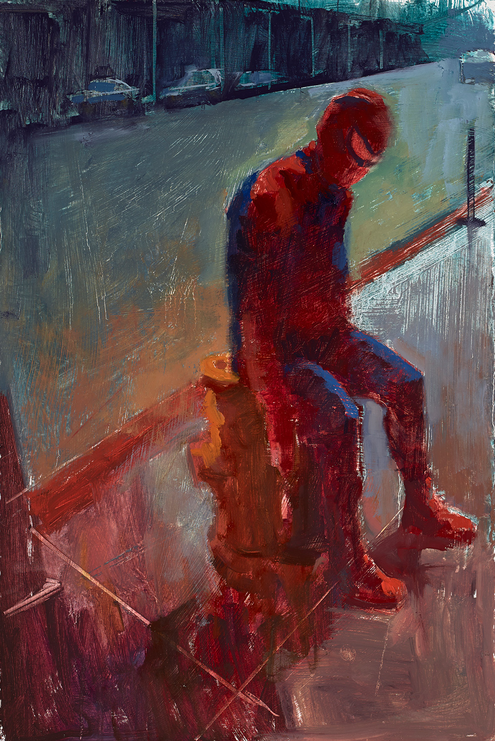 William Wray, Slumpy, 2014, oil on panel, 25” x 17”