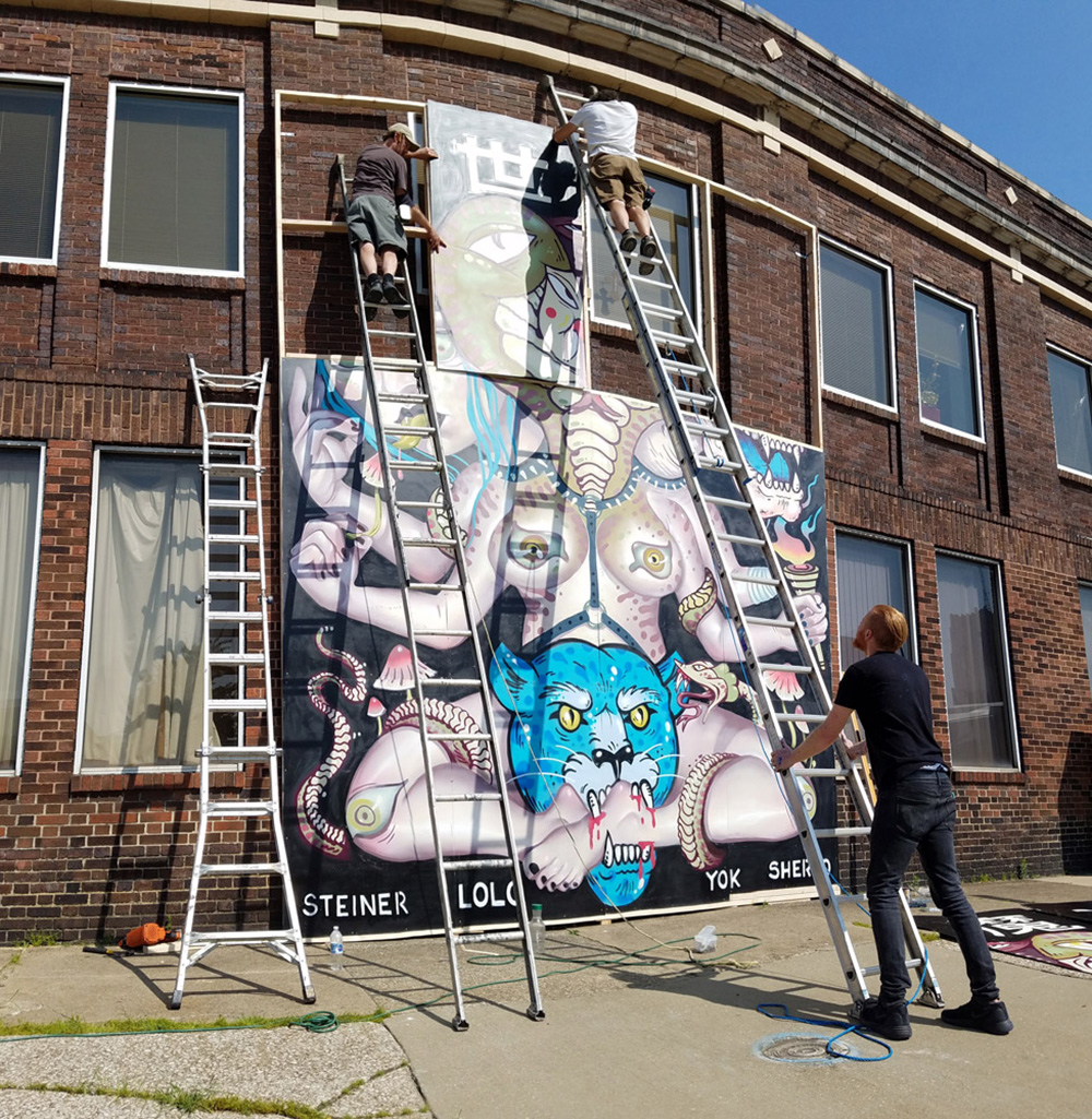 Collab Mural from Lauren YS, Sheryo, Yok, and Steiner