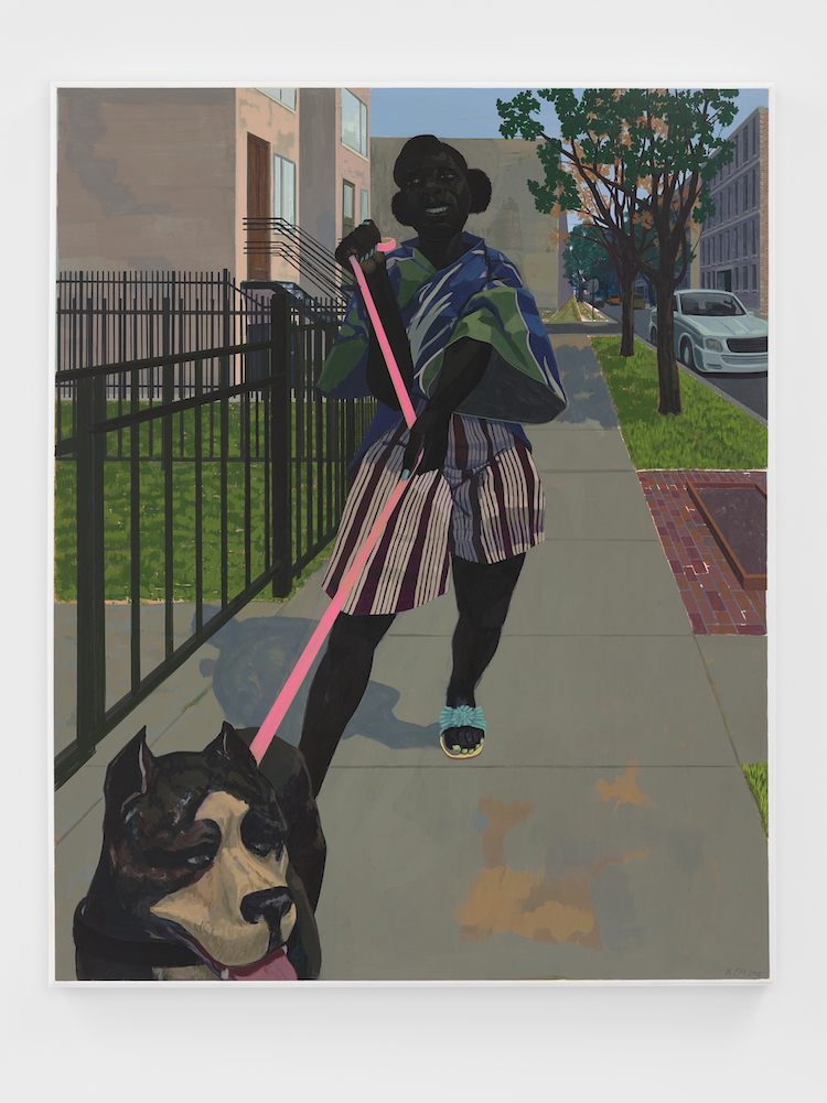 Untitled (Dog Walker) 2018 153.4 x 123.3 x 7 cm © Kerry James Marshall Courtesy the artist and David Zwirner