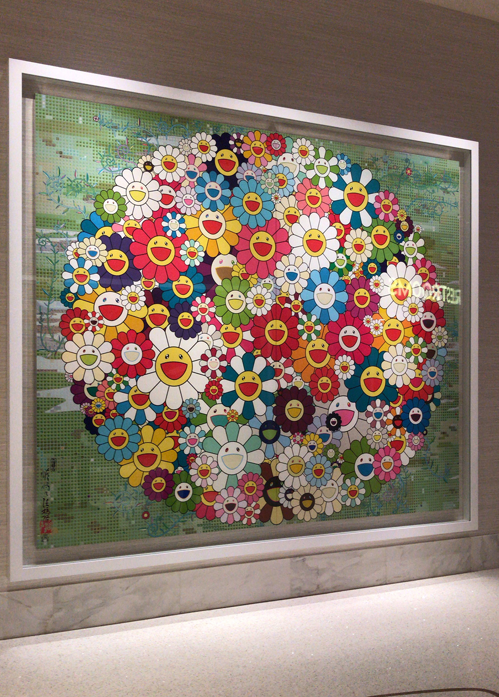 Takashi Murakami by the elevators