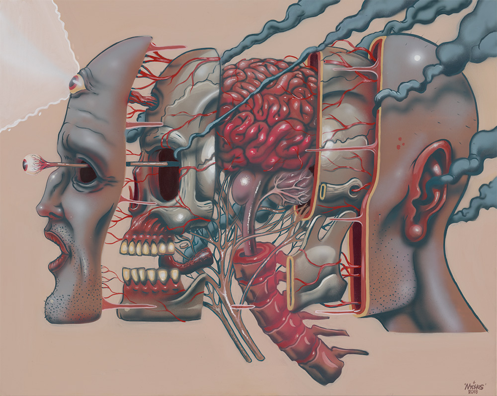 Juxtapoz Magazine - Nychos Slices Deeper Into Anatomy at Mirus Gallery