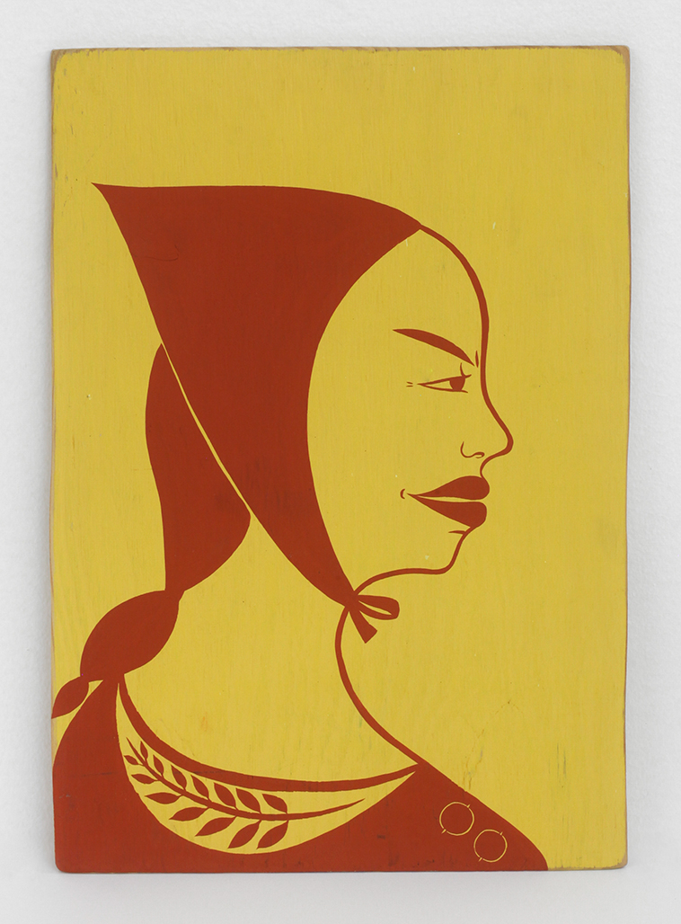 Margaret Kilgallen, Untitled, ca. 2000. Acrylic on wood panel, 17 1/2 x 12 in (44.45 x 30.48 cm). Courtesy Ratio 3