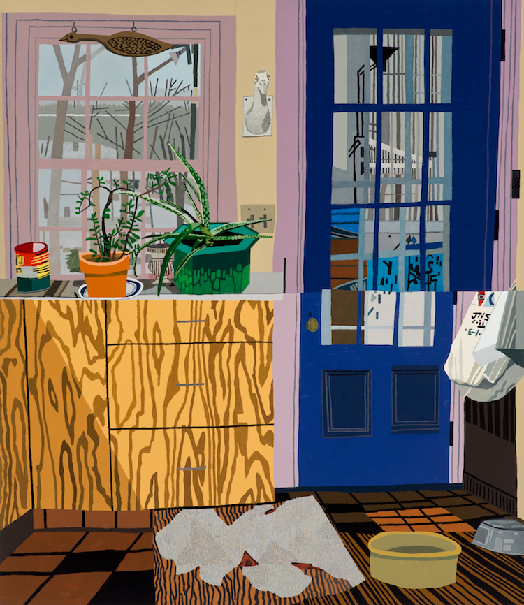 Kitchen with Jade and Aloe Plants, 2013, oil and acrylic on linen, 88 x 76 in., collection of Richard Prince, courtesy the artist and Anton Kern Gallery, New York , photographer credit: Brian Forrest