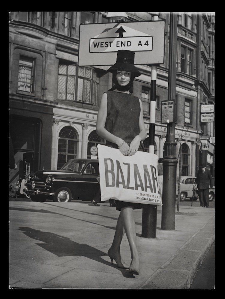 Model holding a Bazaar bag c.1959 © Mary Quant Archive