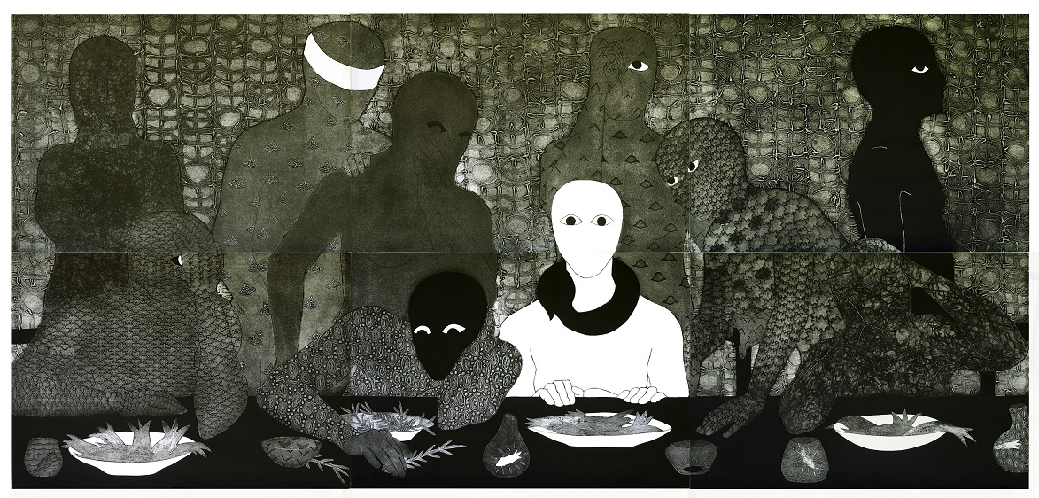 La cena (The Supper), 1991 Collagraph