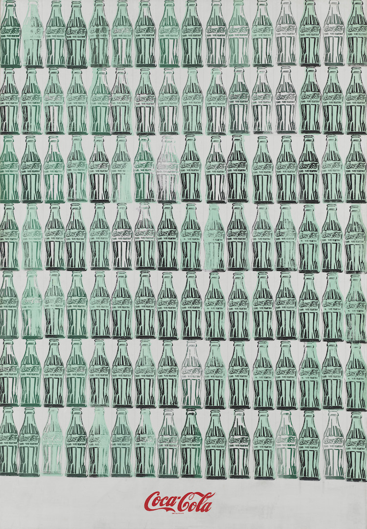 Green Coca-Cola Bottles, 1962. Silkscreen ink, acrylic, and graphite on linen, 82 3/4 x 57 1/8 in. (210.2 x 145.1 cm). Whitney Museum of American Art, New York; purchase with funds from the Friends of the Whitney Museum of American Art, 68.25 © The Andy Warhol Foundation for the Visual Arts, Inc. / Artists Rights Society (ARS) New York