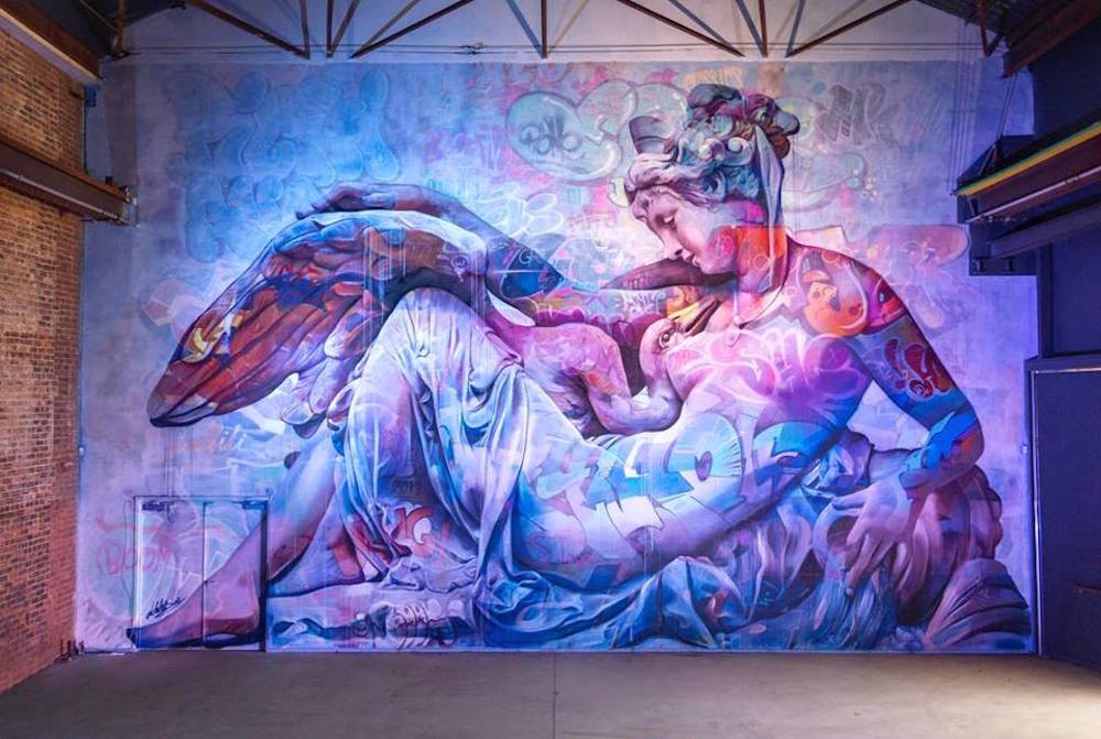 “Leda,” 2018. Mural in Glasgow, Scotland