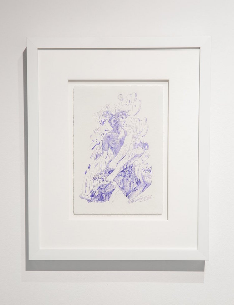 “Hermes.” Original drawing. Ballpoint pen on archival paper. 8.3 x 11.7 in.