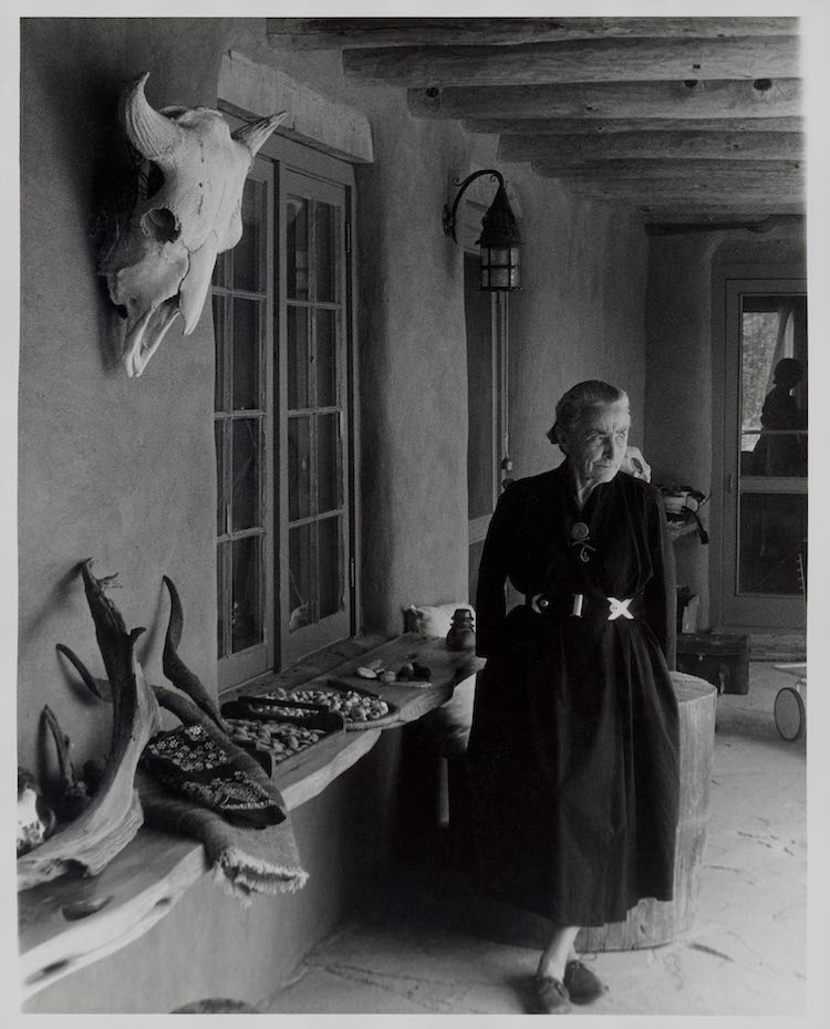 Todd Webb (American, 1905–2000). Georgia O’Keeffe on Ghost Ranch Portal, New Mexico, circa 1960s. Gelatin silver print, 10 x 8 in. (25.4 x 20.3 cm). Georgia O’Keeffe Museum, Gift of The Georgia O’Keeffe Foundation, 2006.06.1046. © Estate of Todd Webb, Portland, ME