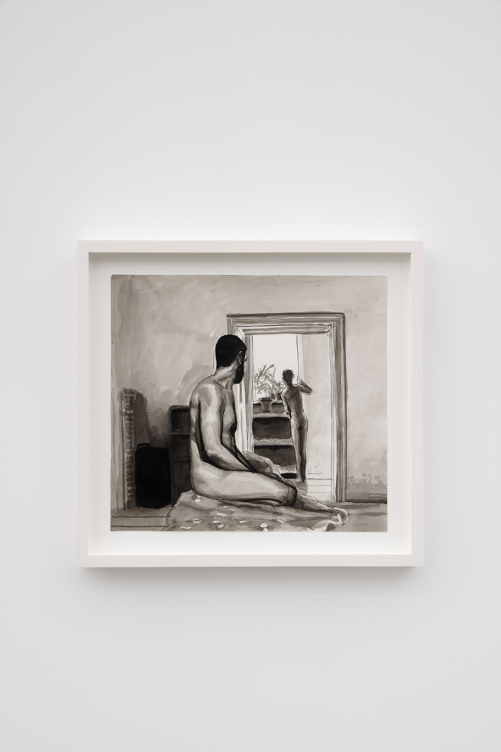 Sholem Krishtalka. "Bed I", 2019. Ink and wash on paper. 32 x 34 x 4 cm 