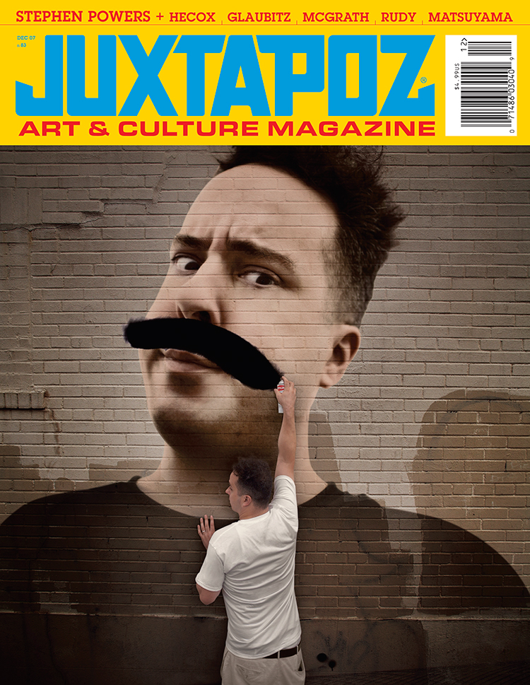Stephen Powers first Juxtapoz cover, December 2007