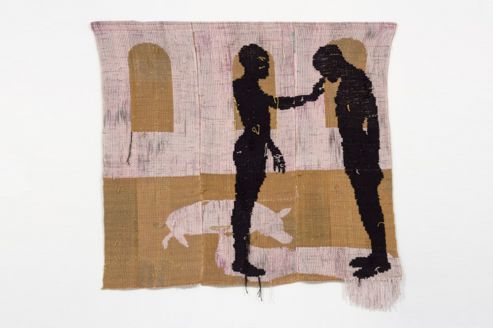 opening tombs between the heart, 2018. Woven cotton and acrylic yarn, 72 x 72 in (182.8 x 182.8 cm). Courtesy the artist