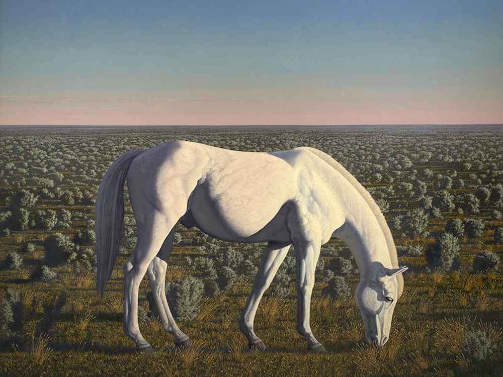 "Landscape with a Horse," 2019. Oil On Canvas. 60 x 80 inches.