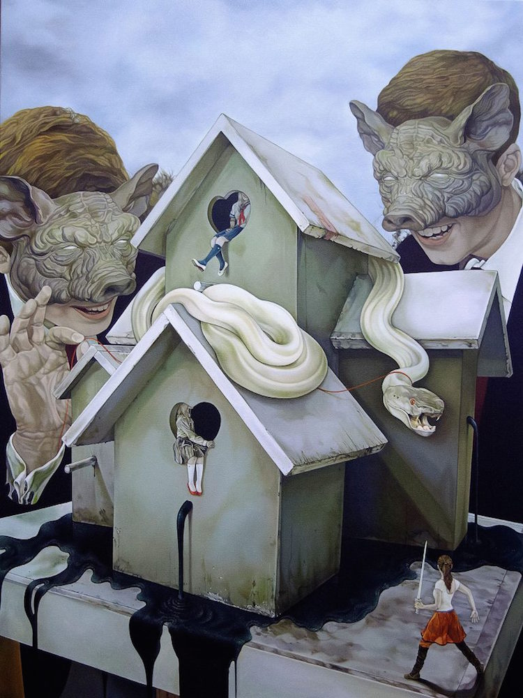 "Playboys," 2019. Oil on Canvas, 30" × 40".