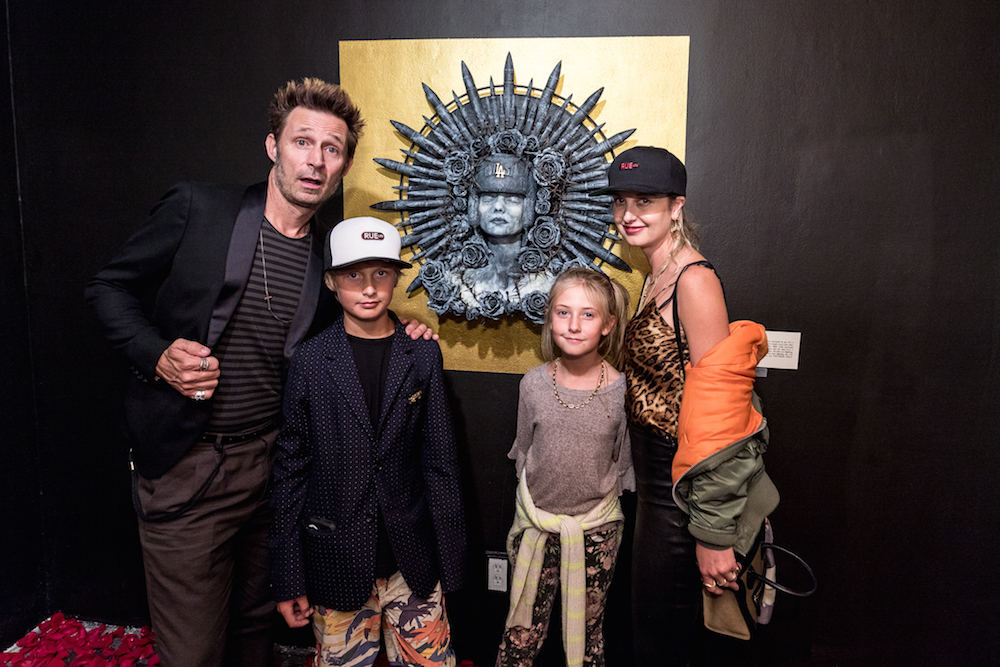 Mike Dirnt (Green Day bass player) with his wife Brittney Cade, son Brixton Michael and daughter Ryan Ruby Rae. Photography by Birdman Photos.