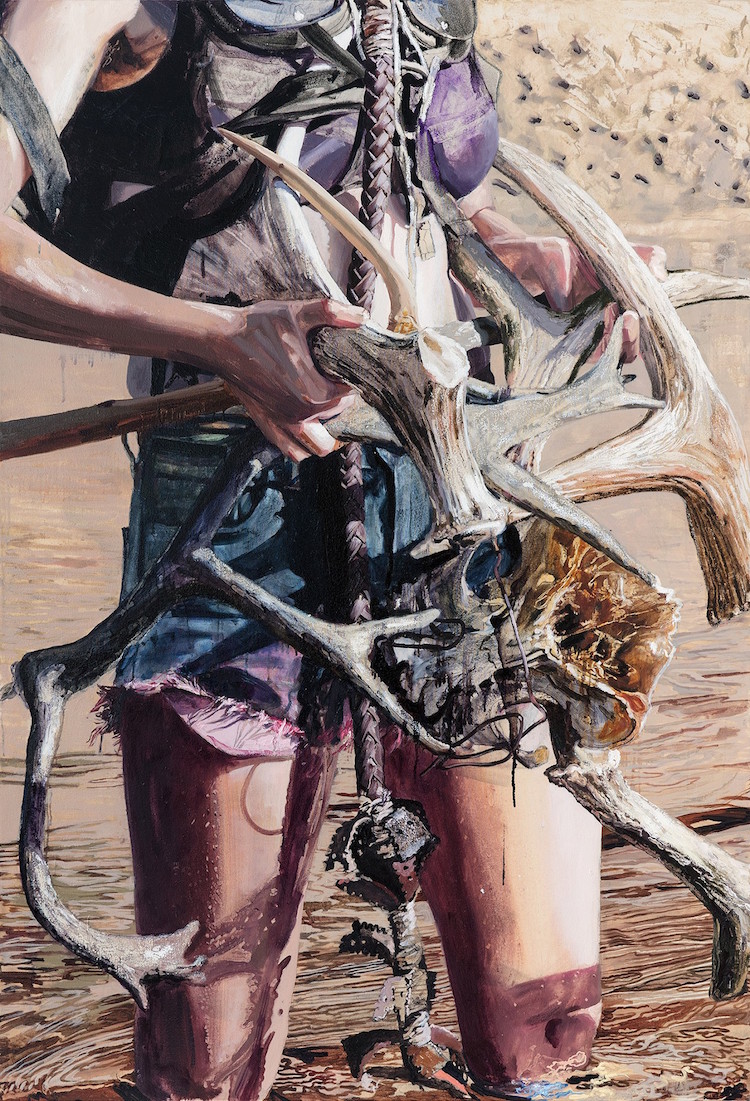 "The Percussionist," 2019. Oil on linen, 190x130 cm.