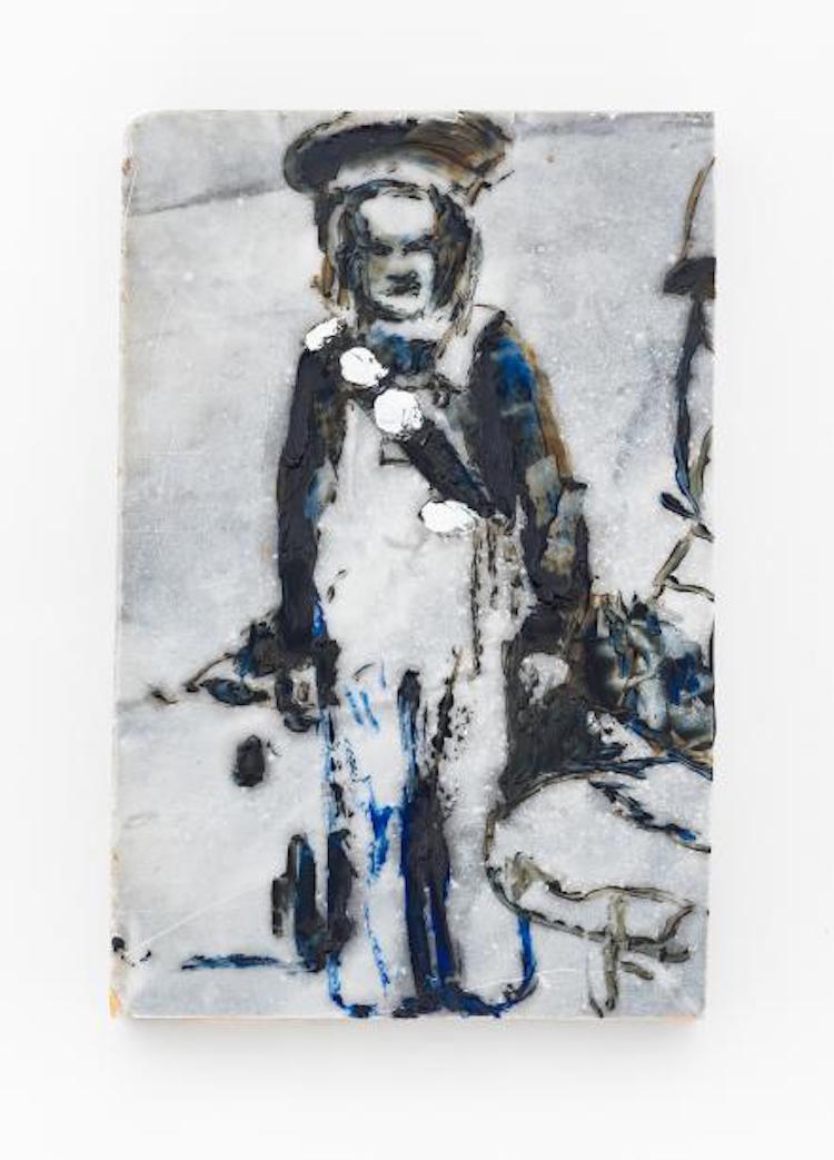 "Ruin," 2019. Oil on marble, 16,5x25 cm.