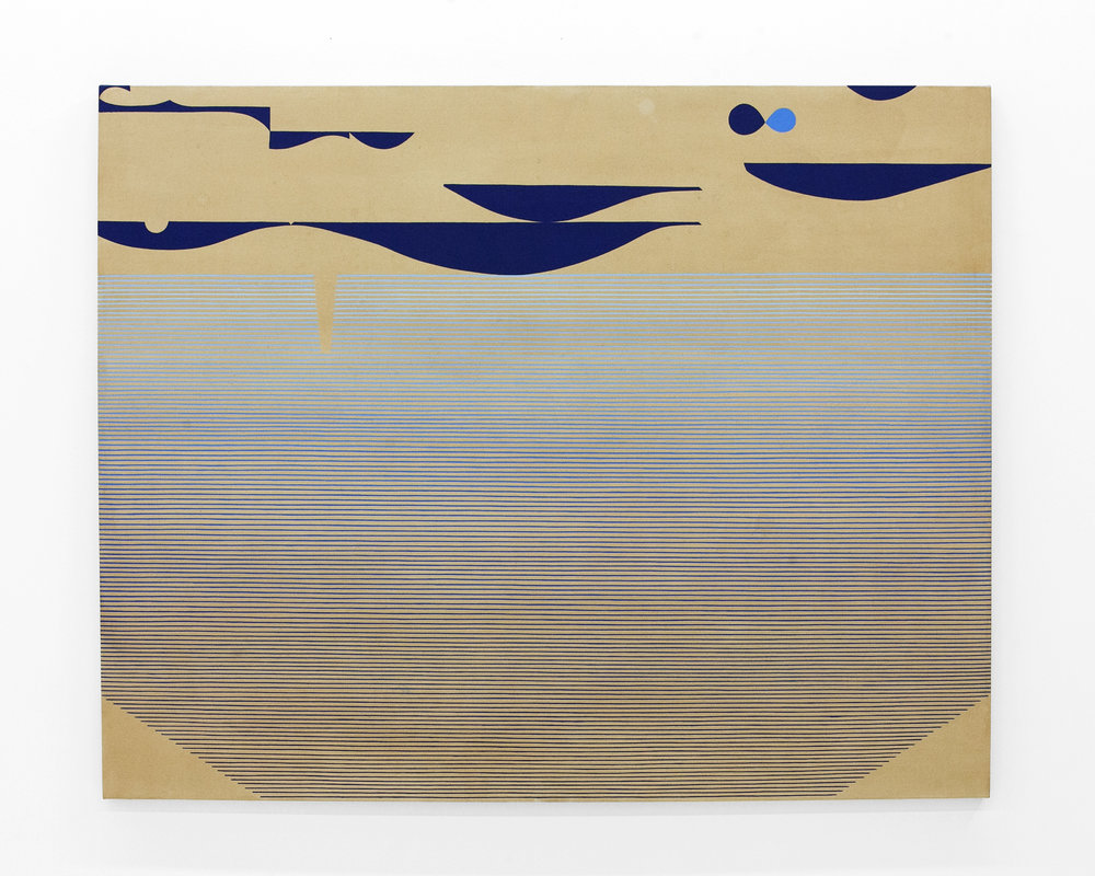 Kelly Ording, ”Gibraltar,” Acrylic on Dyed Canvas, 48 x 60 Inches, 2019.