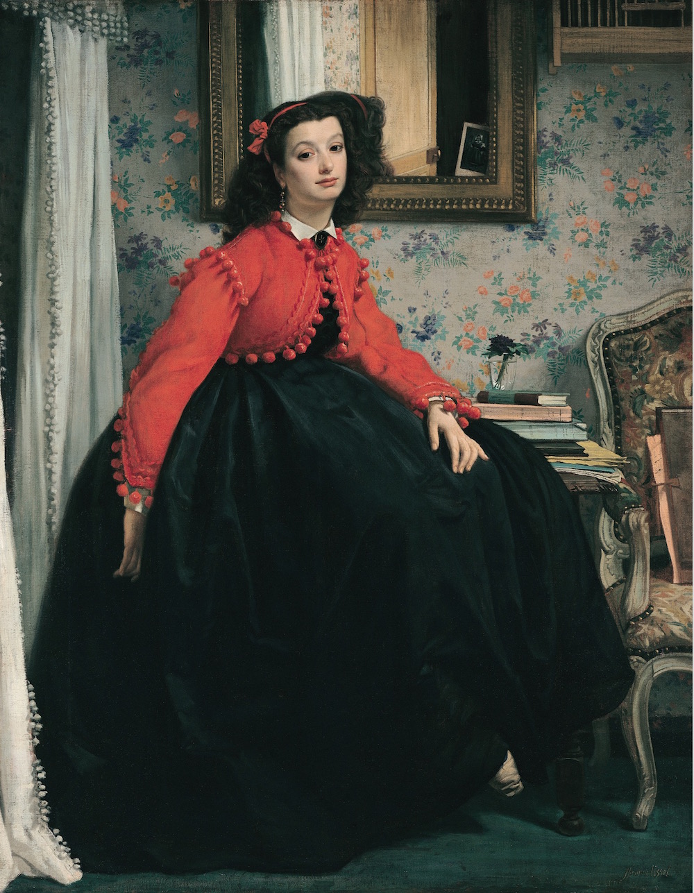 James Tissot, French, 1836–1902 "Portrait of Mademoiselle L. L...," 1864. Oil on canvas, 48 7/8 × 39 1/8 in. (123.5 × 99 cm) Musée d’Orsay, Paris, Acquired at the Thiébault-Sisson Sale, 1907, RF 2698  Musée d’Orsay,© RMN-Grand Palais / Art Resource, NY.  Image provided courtesy of the Fine Arts Museums of San Francisco