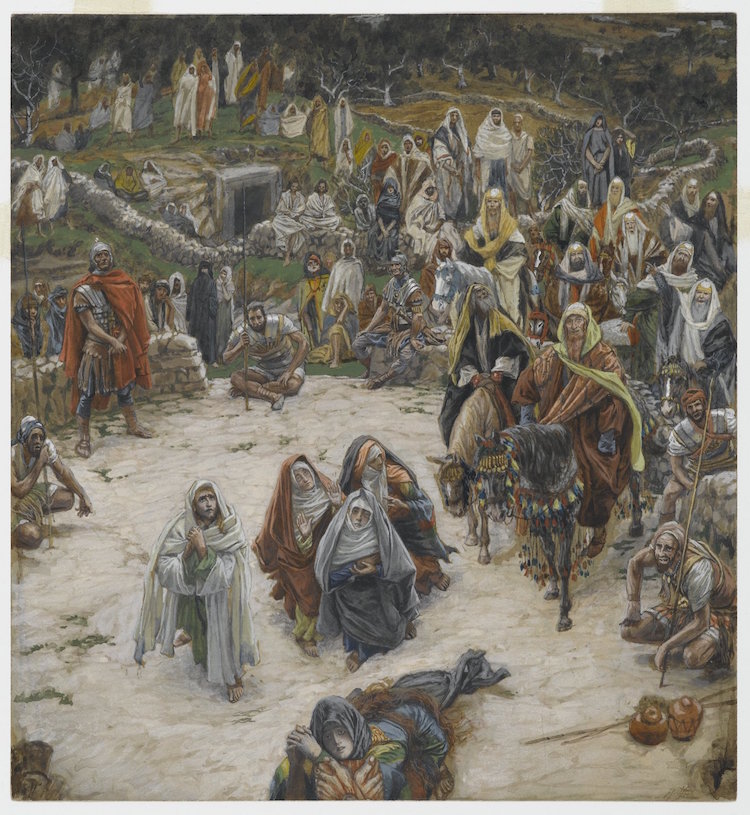 James Tissot (French, 1836-1902). "What Our Lord Saw from the Cross," 1886-1894. Opaque watercolor over graphite on gray-green wove paper, 9 3/4 x 9 1/16 in. (24.8 x 23 cm). Brooklyn Museum, Purchased by public subscription,  Image provided courtesy of the Fine Arts Museums of San Francisco
