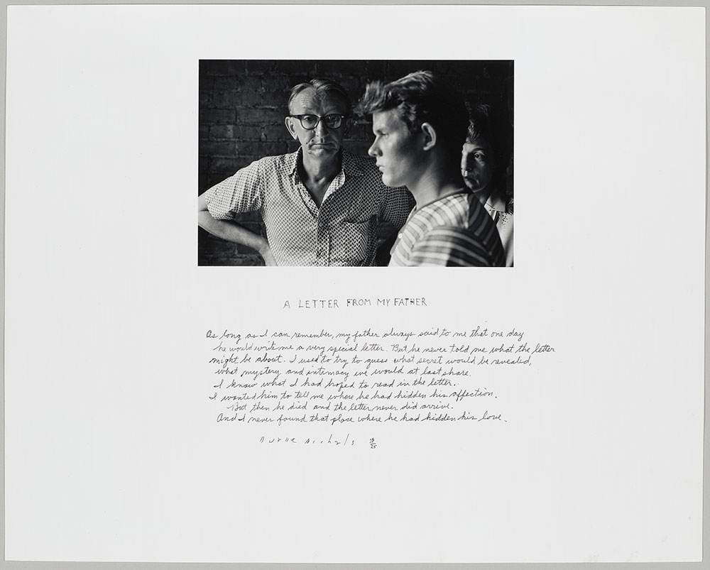 "A Letter From My Father" 1960–1975 Gelatin silver print The Morgan Library & Museum, Gift of Duane Michals, 2019.78. © Duane Michals, Courtesy of DC Moore Gallery, New York.