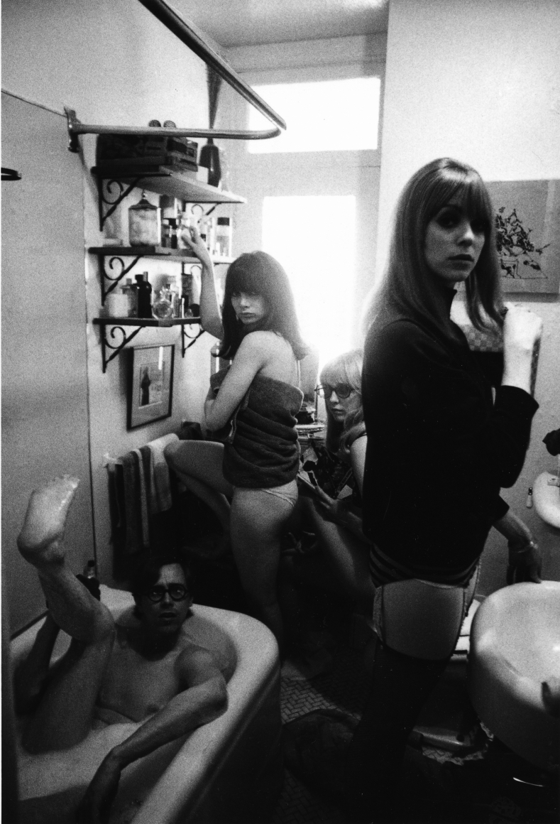 Bruce Conner (in tub), Toni Basil, Teri Garr and Ann Marshall, (Later Print, made in Artist
