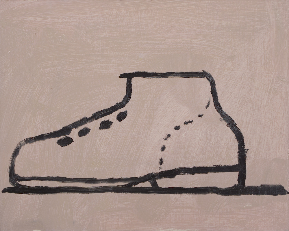Philip Guston Untitled (Shoe), 1968-1973 oil on panel overall: 24.77 × 30.48 cm (9 3/4 × 12 in.) Philip Guston Estate © The Estate of Philip Guston