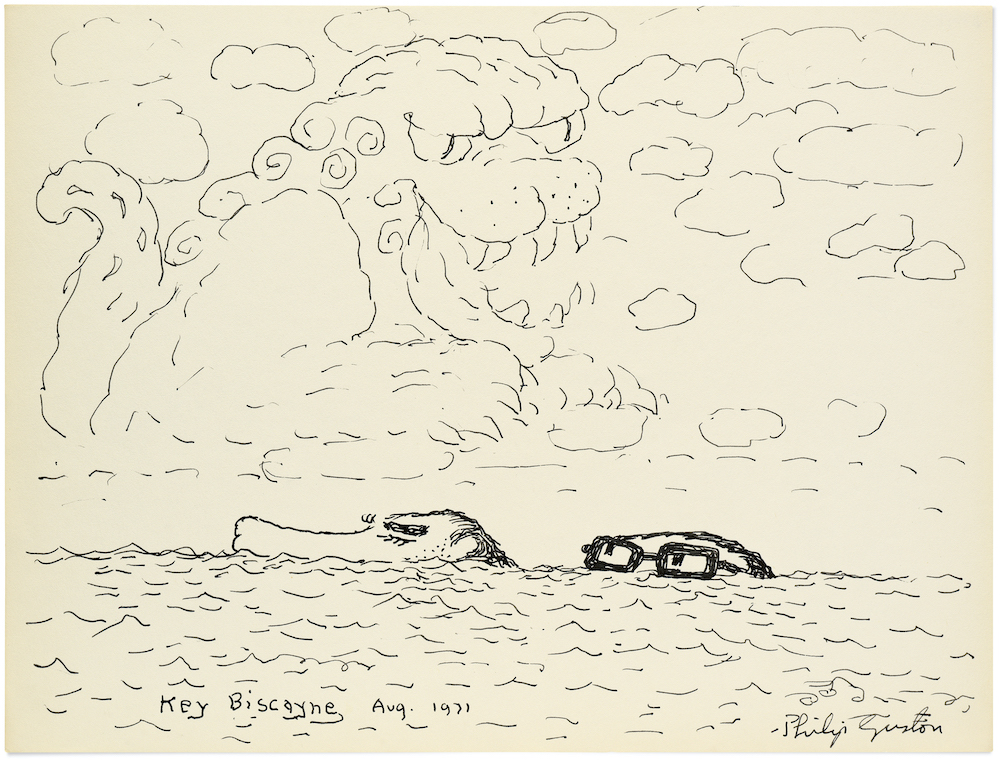 Philip Guston Poor Richard (no. 37), 1971 ink on paper overall: 26.67 × 35.24 cm (10 1/2 × 13 7/8 in.) Philip Guston Estate © The Estate of Philip Guston