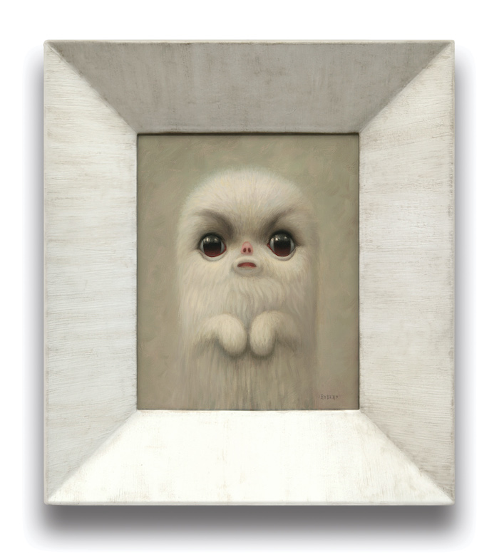 The Stoat (#149) oil on panel and hand-carved wood frame 10 x 8 inches