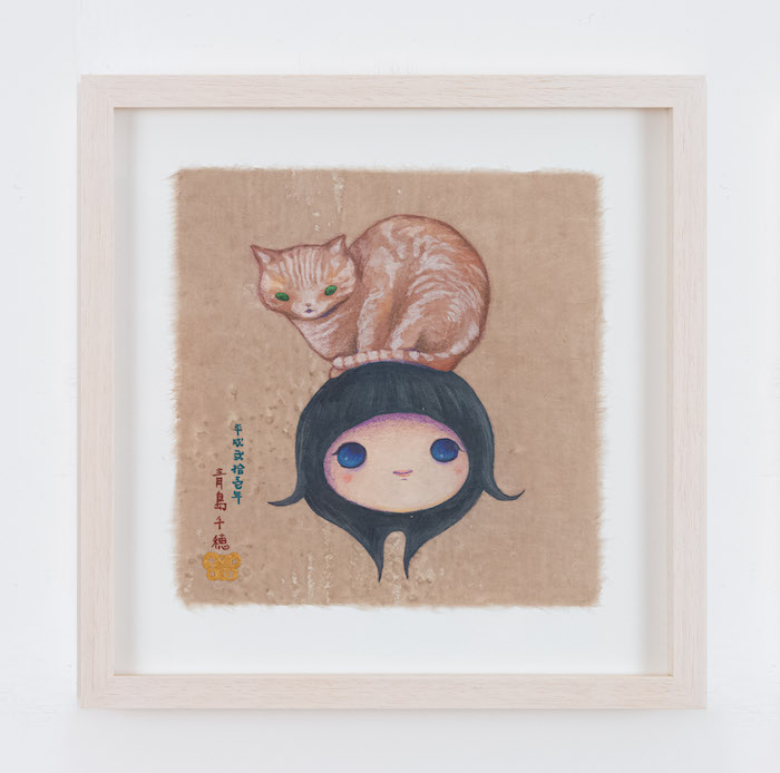 Cat and Moimoi, 2009 Watercolor and color pencil on paper Framed: 29.5 x 29 x 3.2 cm ©2009 Chiho Aoshima/Kaikai Kiki Co., Ltd. All Rights Reserved. Courtesy of Perrotin.