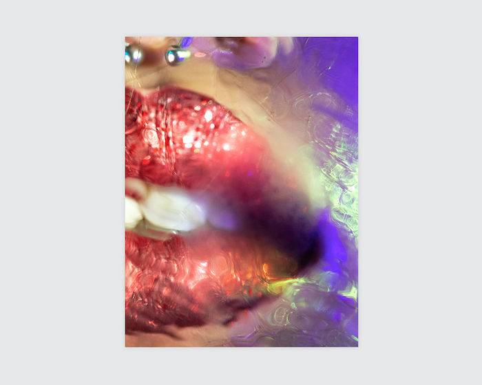 Marilyn Minter Barbell, 2020  Dye sublimation print  45 x 60 inches 114.3 x 152.4 cm   Edition 1 of 5, 2 AP Signed verso     Courtesy the artist and Salon 94