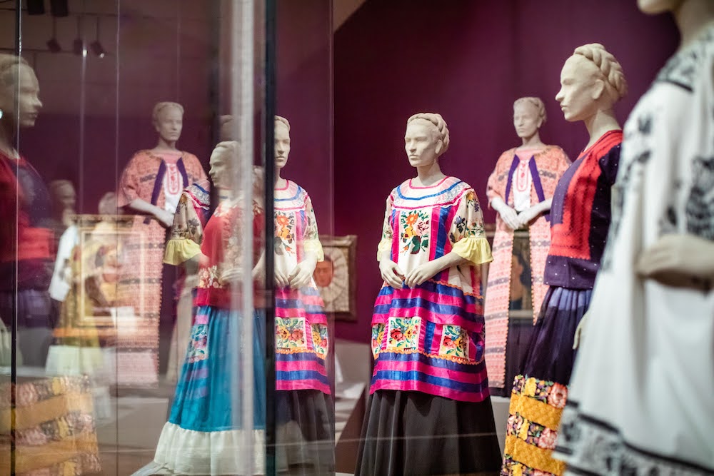 Installation Photography of "Frida Kahlo: Appearances Can Be Deceiving" at the de Young museum in San Francisco. Photography by Gary Sexton Photography courtesy of the Fine Arts Museums of San Francisco