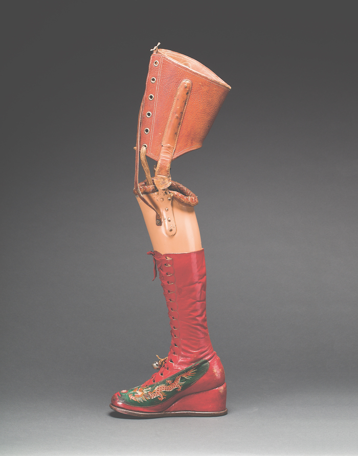 Prosthetic leg with leather boot V.8  Photographs: Javier Hinojosa Diego Rivera and Frida Kahlo Archives, Banco de México, Fiduciary of the Trust of the Diego Rivera and Frida Kahlo Museums  Image courtesy of the Fine Arts Museums of San Francisco