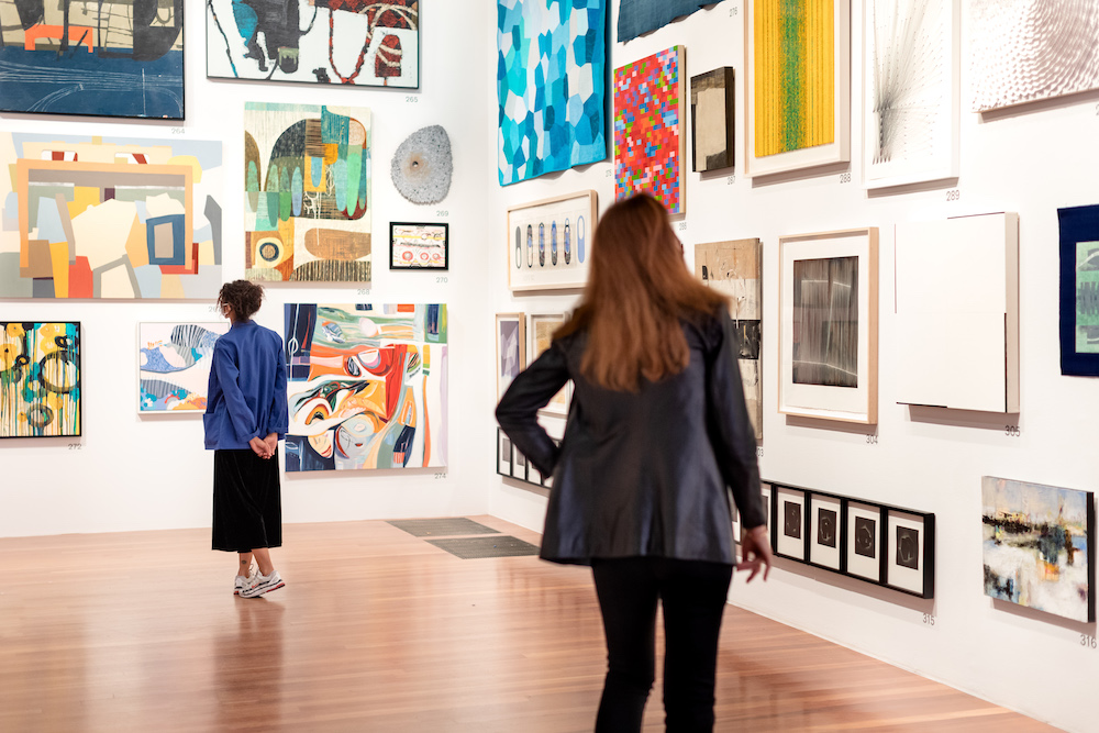 Installation Photography of “The de Young Open” at the de Young Museum. September 2020, Photo by Gary Sexton, Image provided courtesy of the Fine Arts Museums of San Francisco