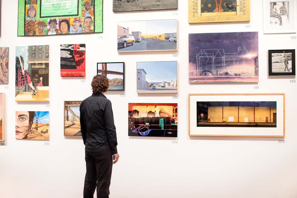 Installation Photography of “The de Young Open” at the de Young Museum. September 2020, Photo by Gary Sexton, Image provided courtesy of the Fine Arts Museums of San Francisco