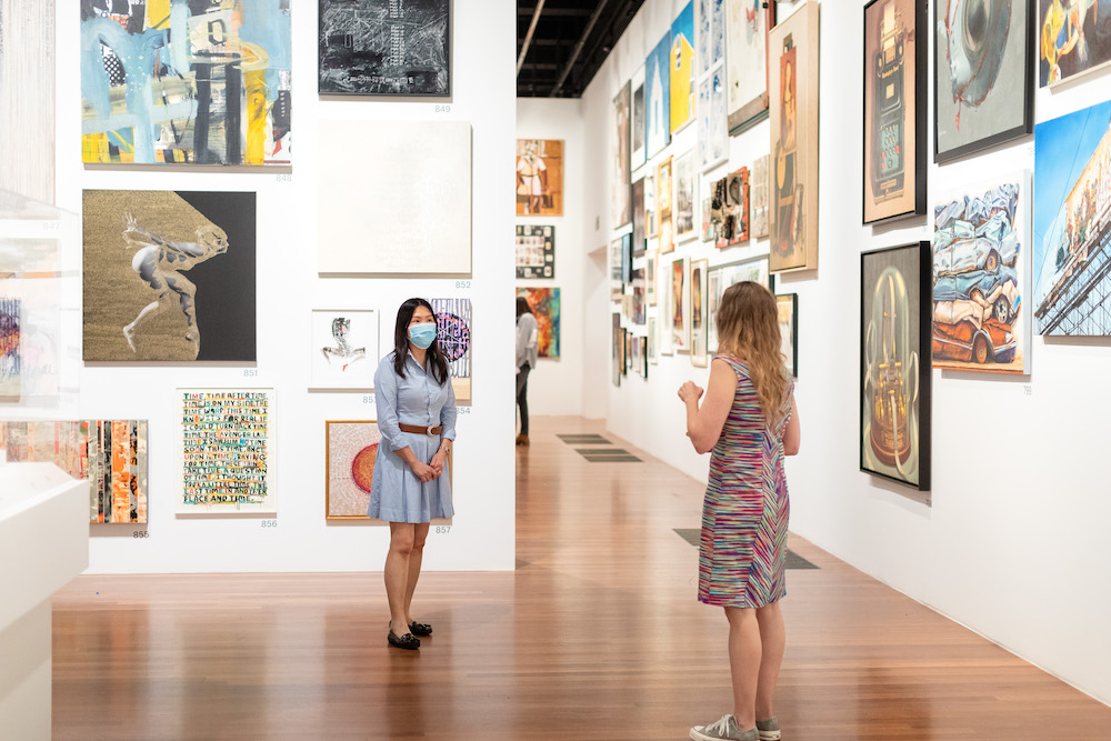 Installation Photography of “The de Young Open” at the de Young Museum. September 2020, Photo by Gary Sexton, Image provided courtesy of the Fine Arts Museums of San Francisco