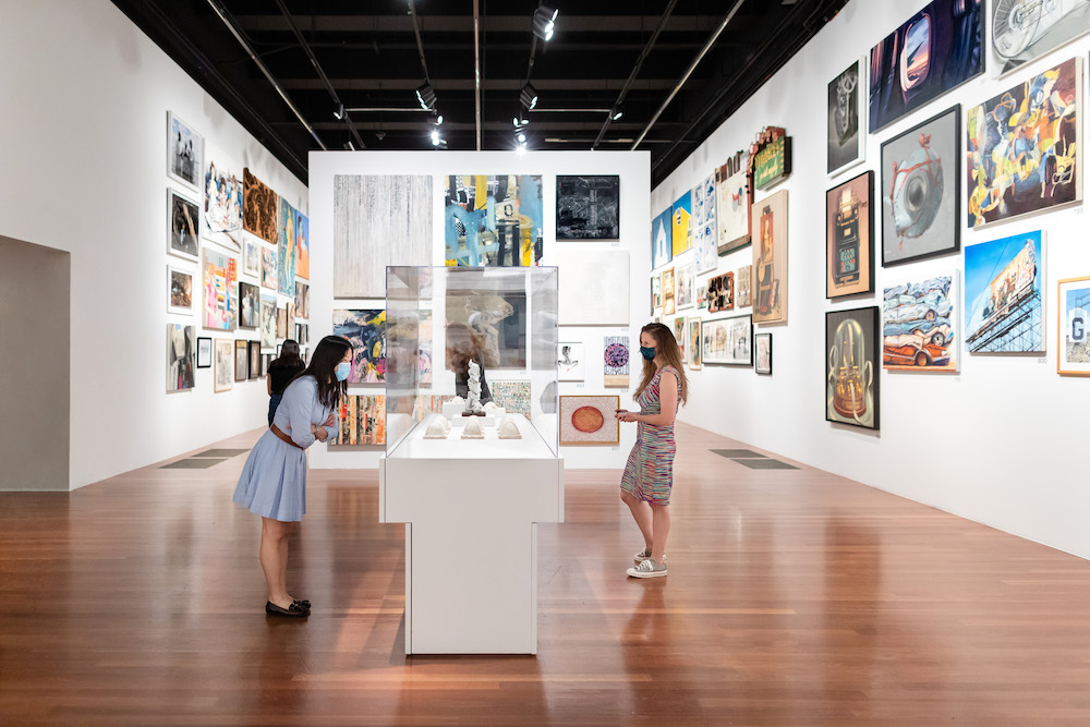 Installation Photography of “The de Young Open” at the de Young Museum. September 2020, Photo by Gary Sexton, Image provided courtesy of the Fine Arts Museums of San Francisco