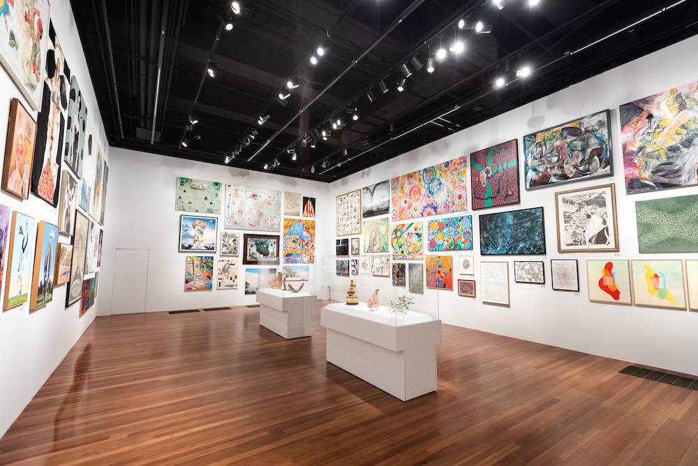 Installation Photography of “The de Young Open” at the de Young Museum. September 2020, Photo by Gary Sexton, Image provided courtesy of the Fine Arts Museums of San Francisco