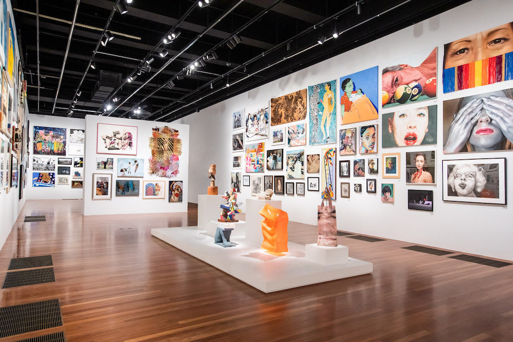 Installation Photography of “The de Young Open” at the de Young Museum. September 2020, Photo by Gary Sexton, Image provided courtesy of the Fine Arts Museums of San Francisco