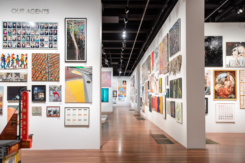 Installation Photography of “The de Young Open” at the de Young Museum. September 2020, Photo by Gary Sexton, Image provided courtesy of the Fine Arts Museums of San Francisco