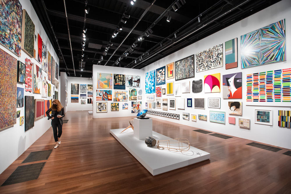 Installation Photography of “The de Young Open” at the de Young Museum. September 2020, Photo by Gary Sexton, Image provided courtesy of the Fine Arts Museums of San Francisco