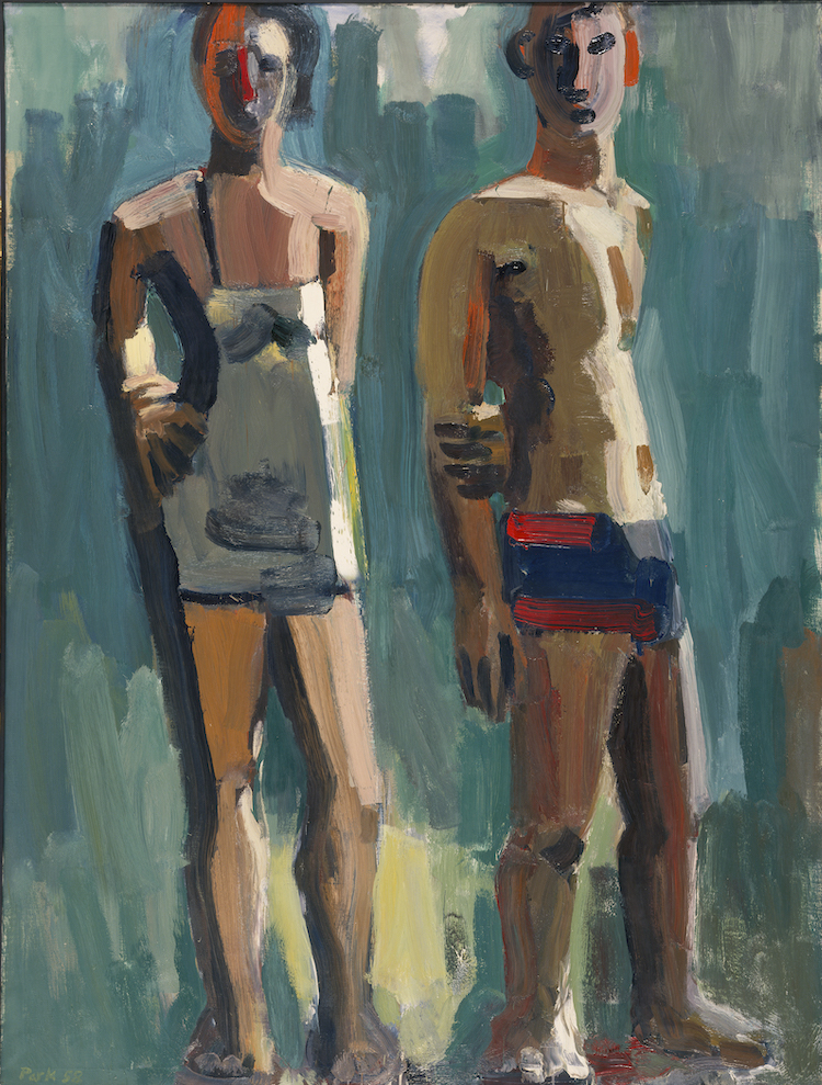 Standing Couple, 1958; Board of Trustees of the University of Illinois on behalf of its Krannert Art Museum, museum purchase through the Festival of Arts Purchase Fund, Provost’s Fund, and educations grants; © Estate of David Park; courtesy Natalie Park Schutz, Helen Park Bigelow, and Hackett Mill, San Francisco