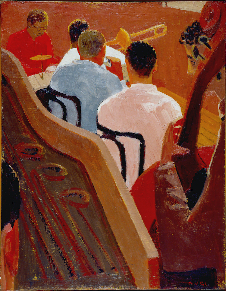 Rehearsal, ca. 1949–50; Oakland Museum of California, gift of the Anonymous Donor Program of the American Federation of Arts; © Estate of David Park; courtesy Natalie Park Schutz, Helen Park Bigelow, and Hackett Mill, San Francisco