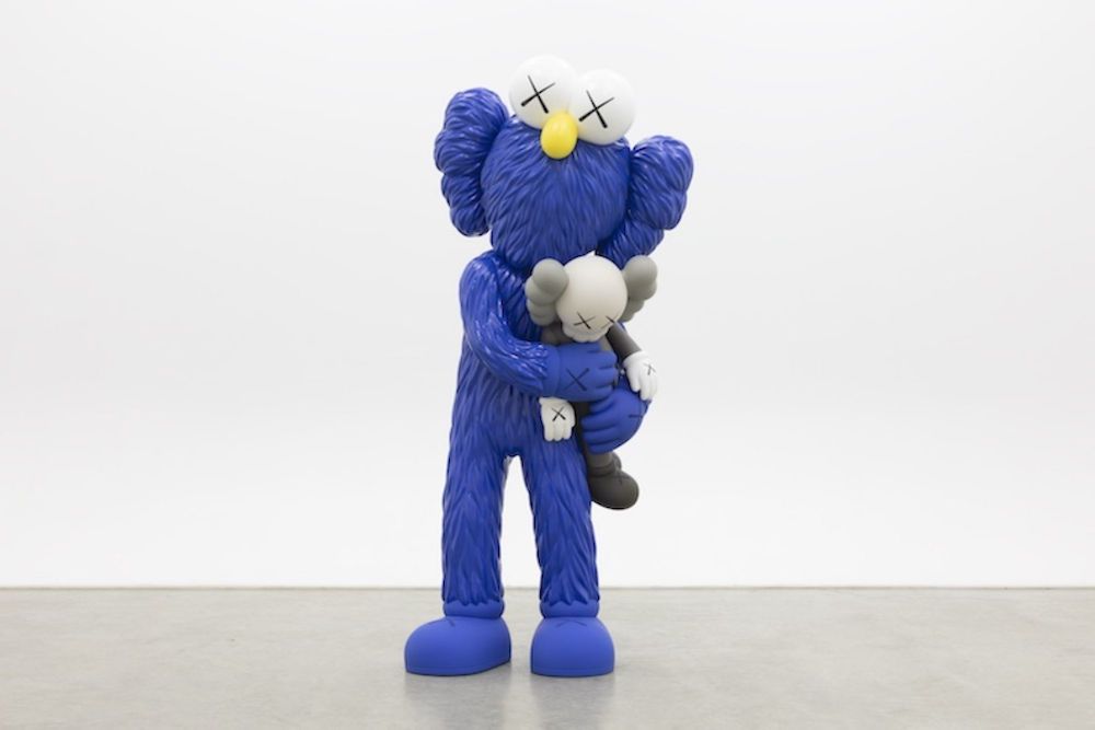  KAWS (American, born 1974). TAKE, 2019. Bronze, paint, 76 × 35 3/4 × 27 7/8 in. (193 × 90.8 × 70.8 cm). © KAWS