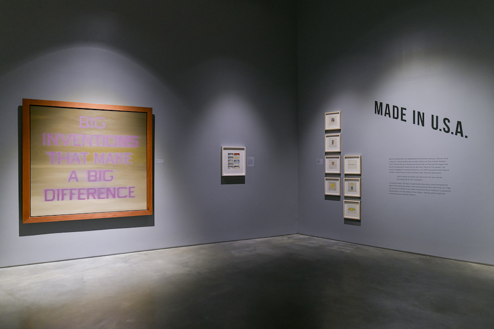 Installation view of Ed Ruscha: OKLA. © Ed Ruscha. Photo by Trayson Conner.