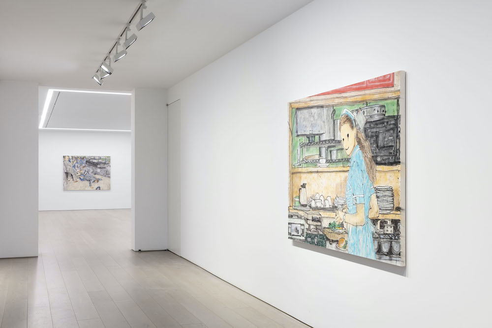 Installation View of MADSAKI: Hello Darkness, My Old Friend (I’ve come to talk with you again) at Perrotin New York, 2021. Photographer: Guillaume Ziccarelli Courtesy MADSAKI/Kaikai Kiki Co., Ltd. Courtesy Perrotin.