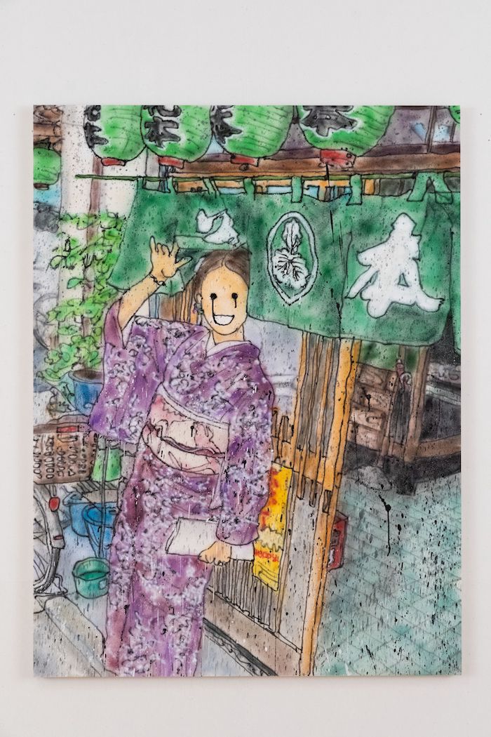 Untitled, 2021 Acrylic paint, aerosol on canvas 160 x 120 cm. ©2021 MADSAKI/Kaikai Kiki Co., Ltd. All Rights Reserved. Courtesy Perrotin