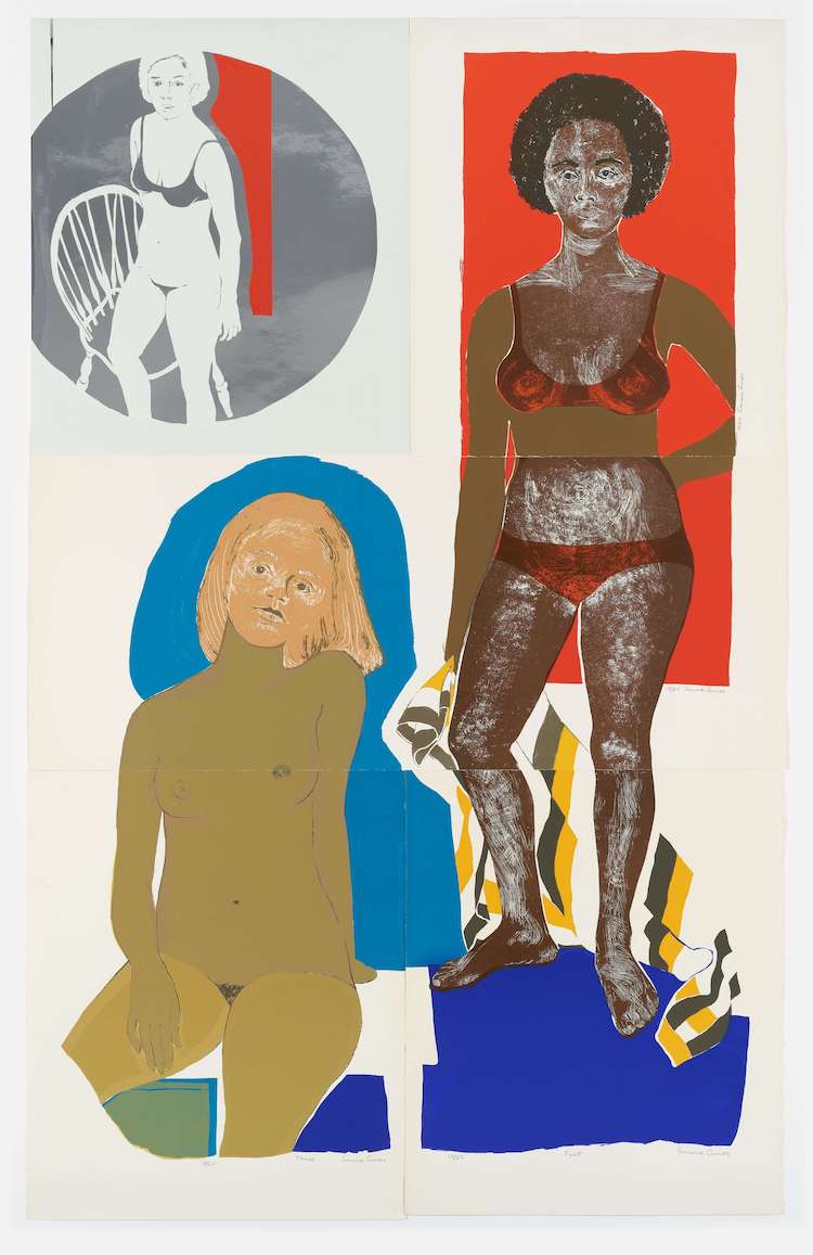 3 Ladies, 1970, by Emma Amos (American, 1937–2020), 2019-78-1. © Emma Amos; Courtesy RYAN LEE Gallery, New York
