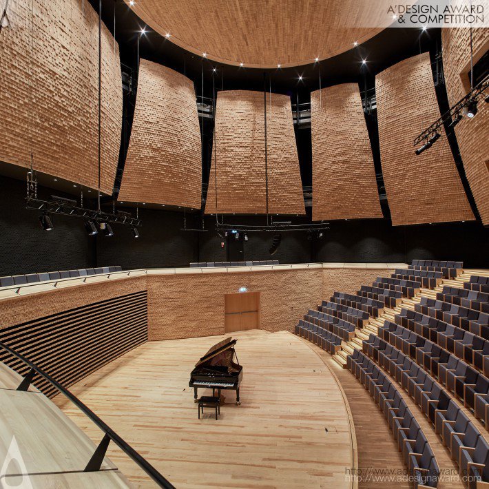 Concert Hall in Warsaw Music School by Tomasz Konior